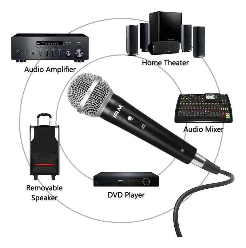MICROFONO KARAOKE PROFESIONAL CON CABLE CONEXION AUXILIAR - 4
