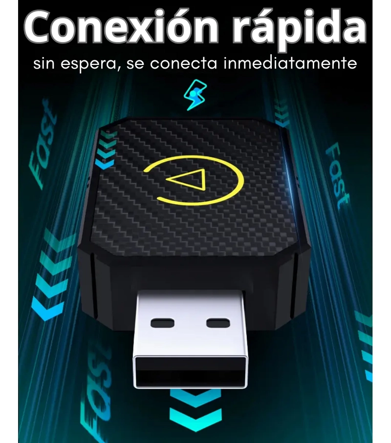 ADAPTADOR CARPLAY ANDROID AUTO INALAMBRICO UNIVERSAL - 4