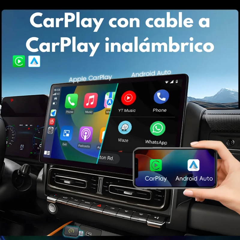 ADAPTADOR CARPLAY ANDROID AUTO INALAMBRICO UNIVERSAL - 5
