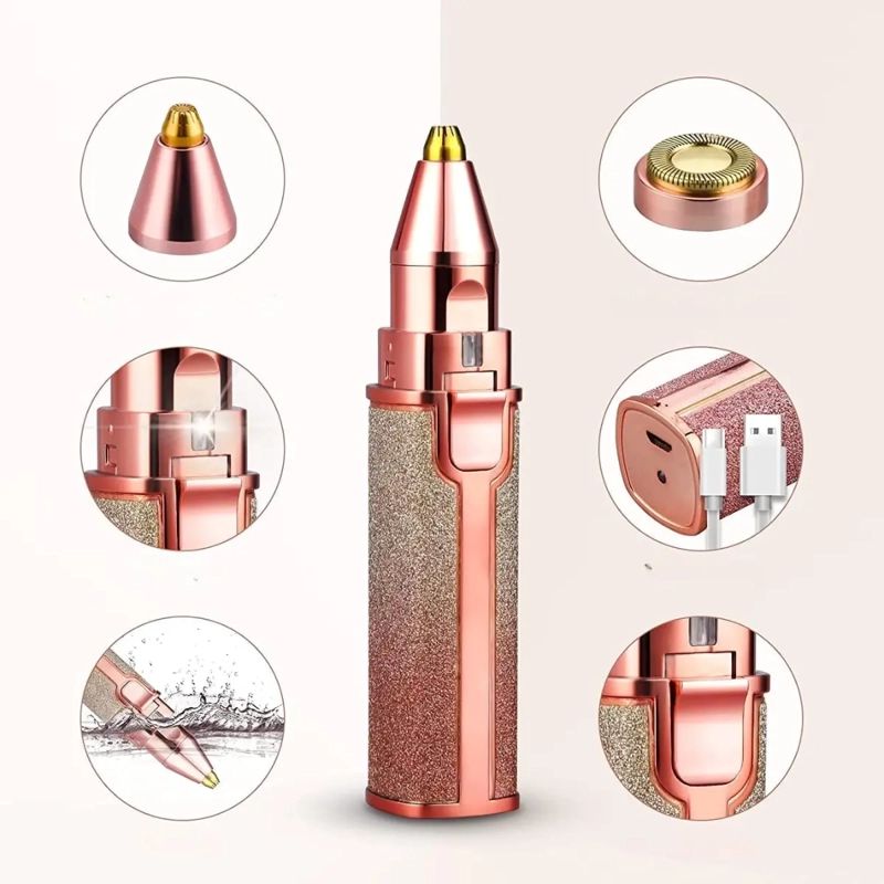 MINI MAQUINA DEPILADORA FACIAL MUJER BOZO CEJAS RECARGABLE - 6
