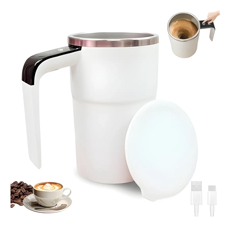 TAZA VASO MEZCLADOR BLANCO INALAMBRICO RECARGABLE PANTALLA LED - 1