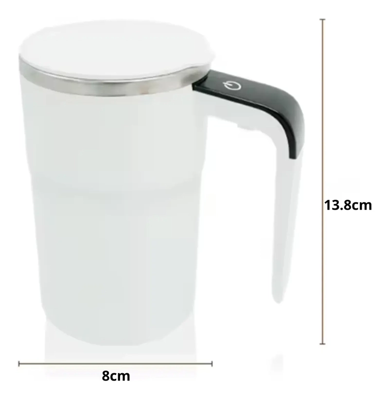 TAZA VASO MEZCLADOR BLANCO INALAMBRICO RECARGABLE PANTALLA LED - 2