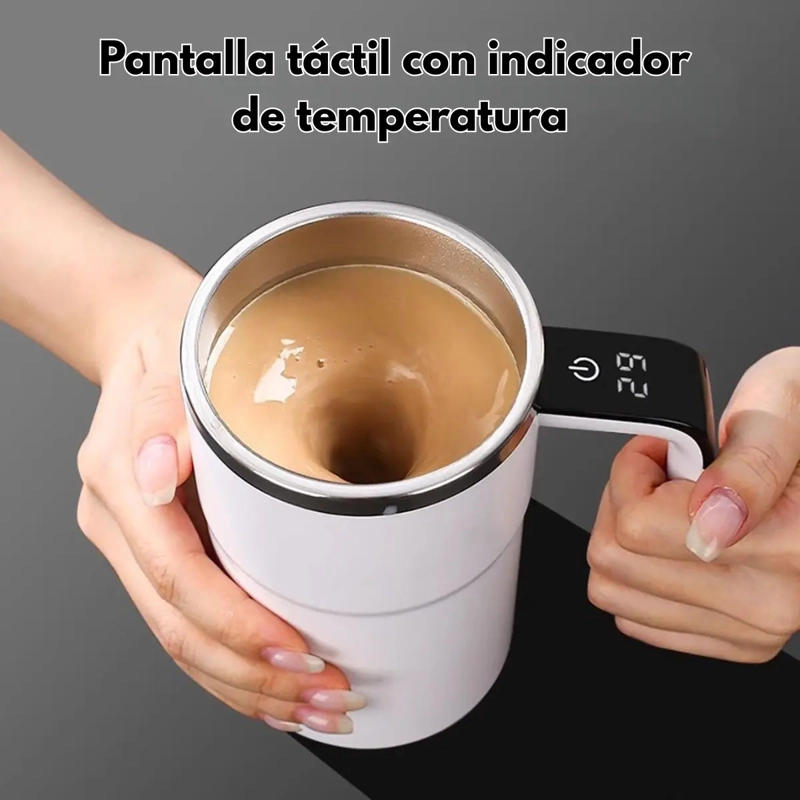 TAZA VASO MEZCLADOR BLANCO INALAMBRICO RECARGABLE PANTALLA LED - 3