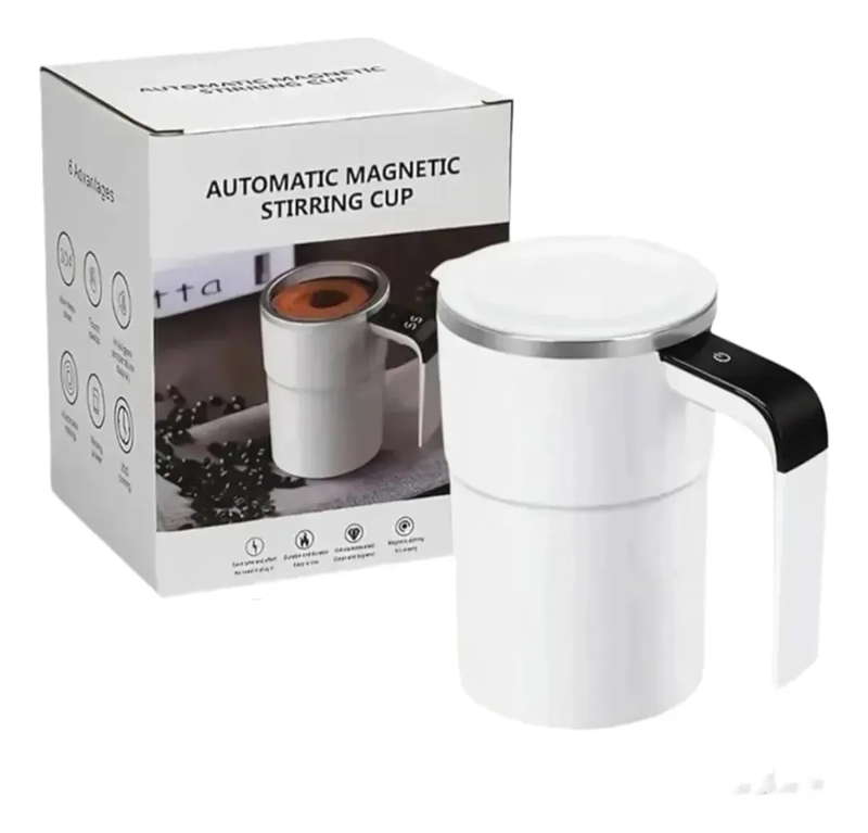 TAZA VASO MEZCLADOR BLANCO INALAMBRICO RECARGABLE PANTALLA LED - 7