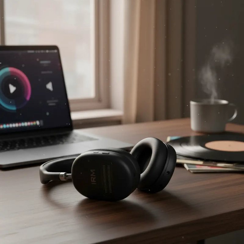 AUDIFONOS IRM OVER-EAR INALAMBRICOS GAMER CON MICROFONO Y LUZ LED RGB NEGRO - 4