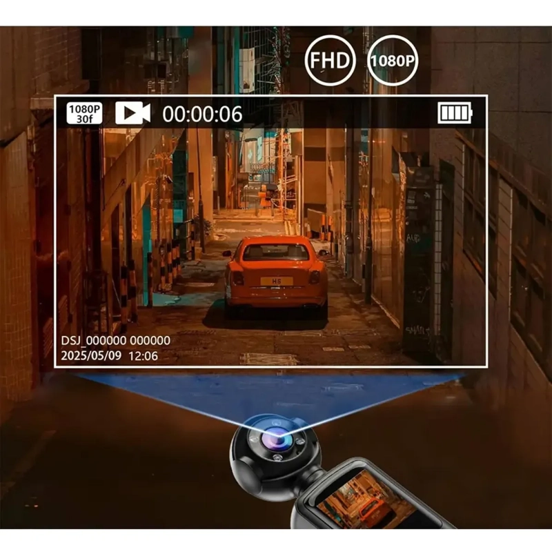 MINI CAMARA PORTATIL WIFI BODYCAM HD CON PANTALLA - 5