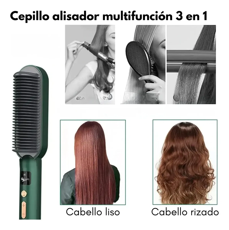 CEPILLO ELE CTRICO PARA PELO CABELLO ALISADOR ANTI-FRIZZ - 4