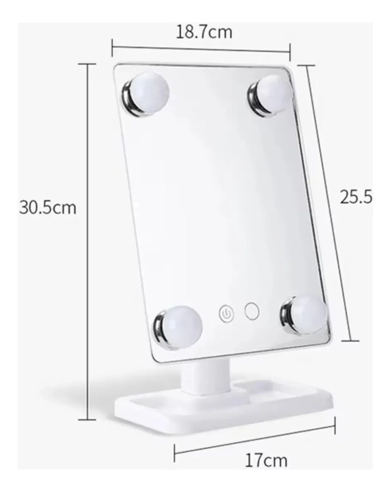ESPEJO MAQUILLAJE TOCADOR CON LUZ LED SENSOR TACTIL 360 - 2