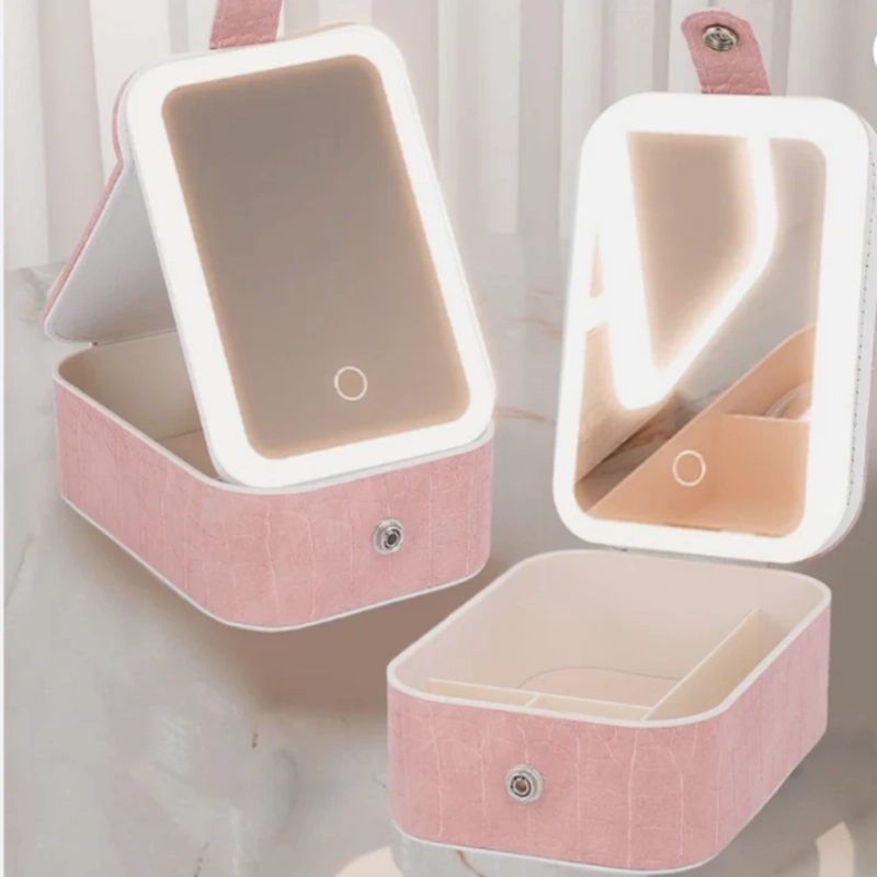 ESPEJO DE MAQUILLAJE CON LUZ LED Y ORGANIZADOR - 7