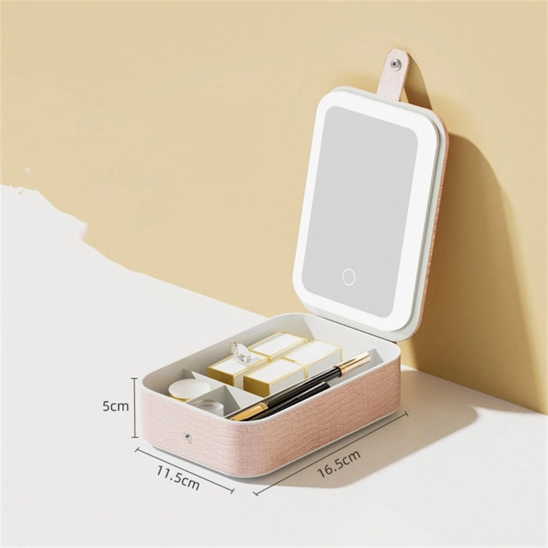 ESPEJO DE MAQUILLAJE CON LUZ LED Y ORGANIZADOR - 9