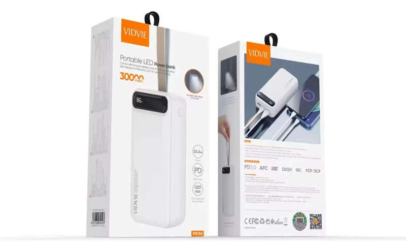 CARGADOR PORTATIL POWERBANK 30000MAH LINTERNA LED 22.5W - 6