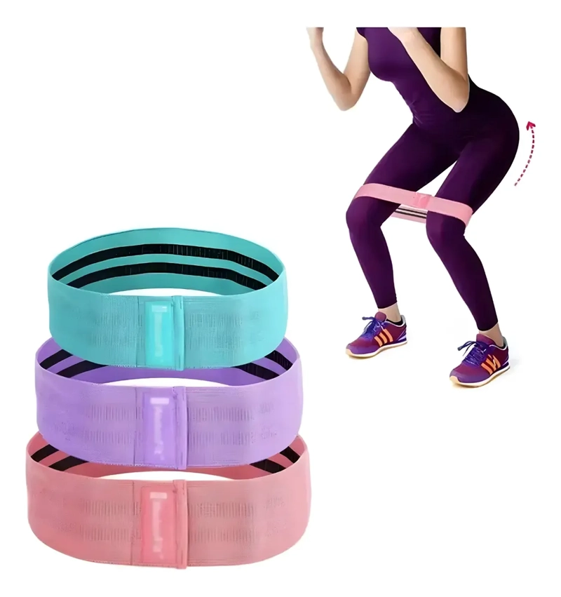 SET 3 BANDAS ELASTICAS RESISTENCIA PARA GLUTEOS PIERNAS - 5