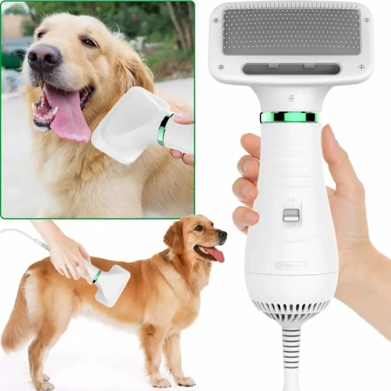 SECADOR PARA MASCOTAS CEPILLO 2 EN 1 GROOMING PERROS GATOS - 5