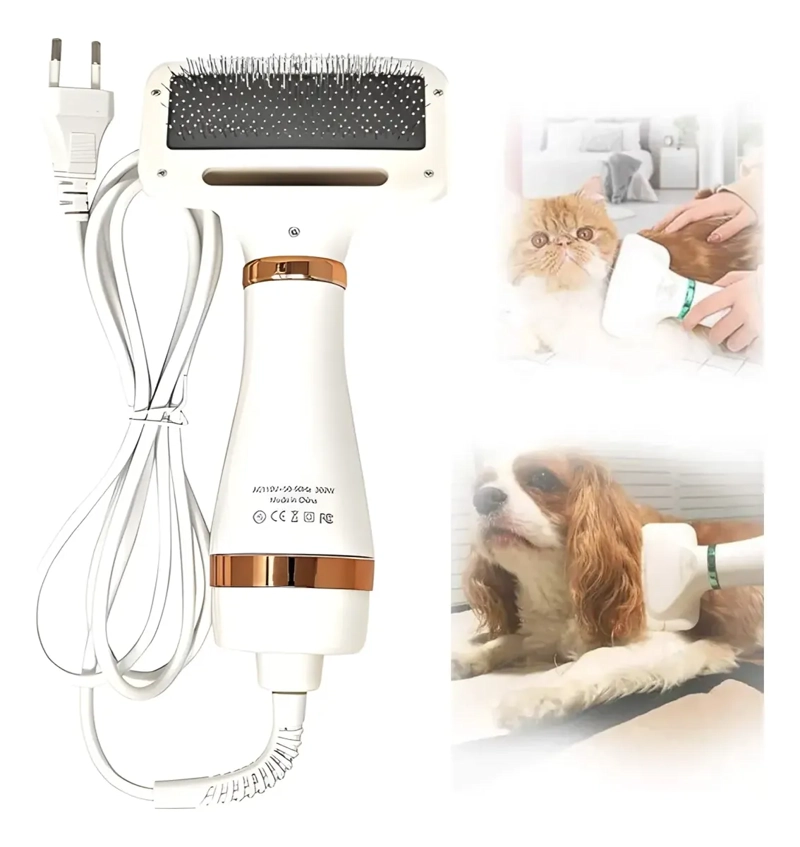 SECADOR PARA MASCOTAS CEPILLO 2 EN 1 GROOMING PERROS GATOS - 6