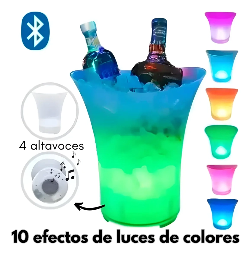 HIELERA CON PARLANTE BLUETOOTH LUCES LED COOLER SPEAKER - 2