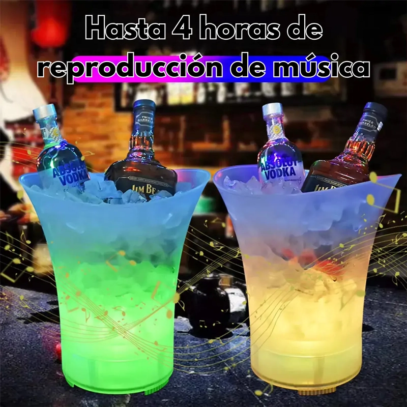 HIELERA CON PARLANTE BLUETOOTH LUCES LED COOLER SPEAKER - 5