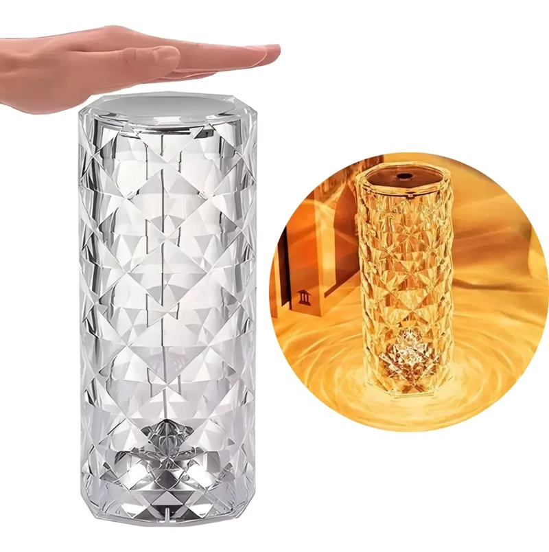 LAMPARA LED DIAMANTE TOUCH RECARGABLE USB LUZ AMBIENTE - 1