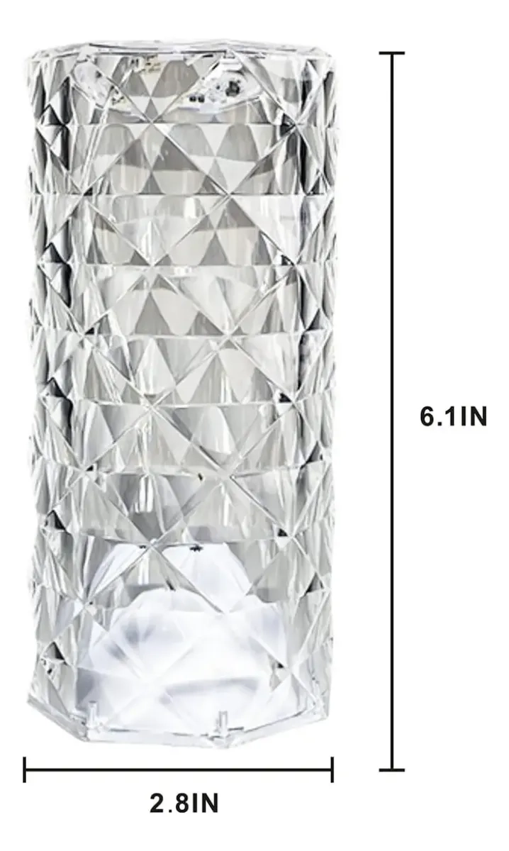 LAMPARA LED DIAMANTE TOUCH RECARGABLE USB LUZ AMBIENTE - 2