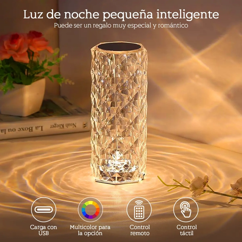 LAMPARA LED DIAMANTE TOUCH RECARGABLE USB LUZ AMBIENTE - 4