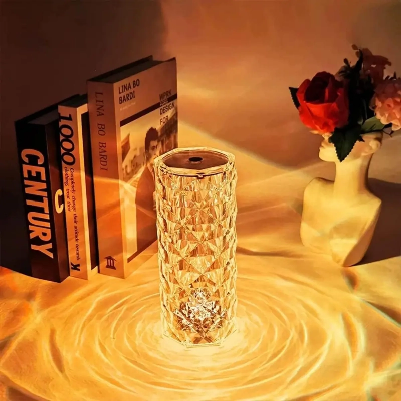 LAMPARA LED DIAMANTE TOUCH RECARGABLE USB LUZ AMBIENTE - 5