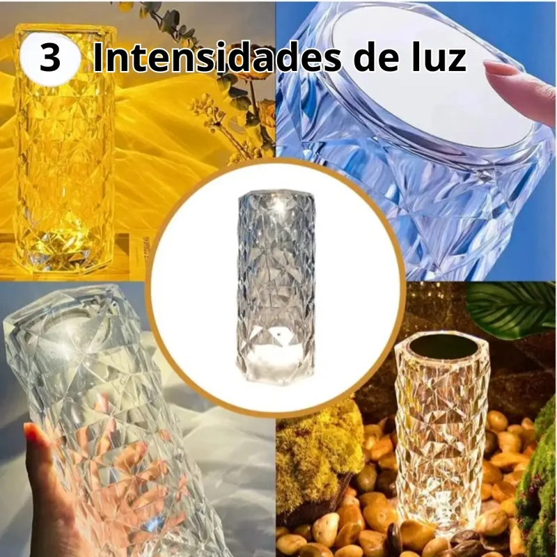 LAMPARA LED DIAMANTE TOUCH RECARGABLE USB LUZ AMBIENTE - 6