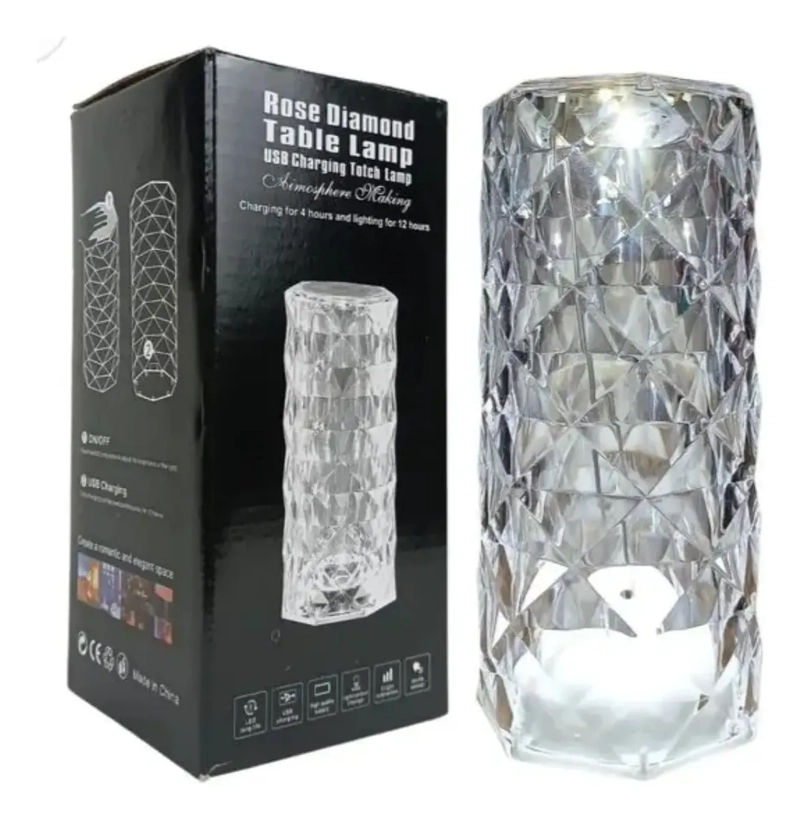 LAMPARA LED DIAMANTE TOUCH RECARGABLE USB LUZ AMBIENTE - 7