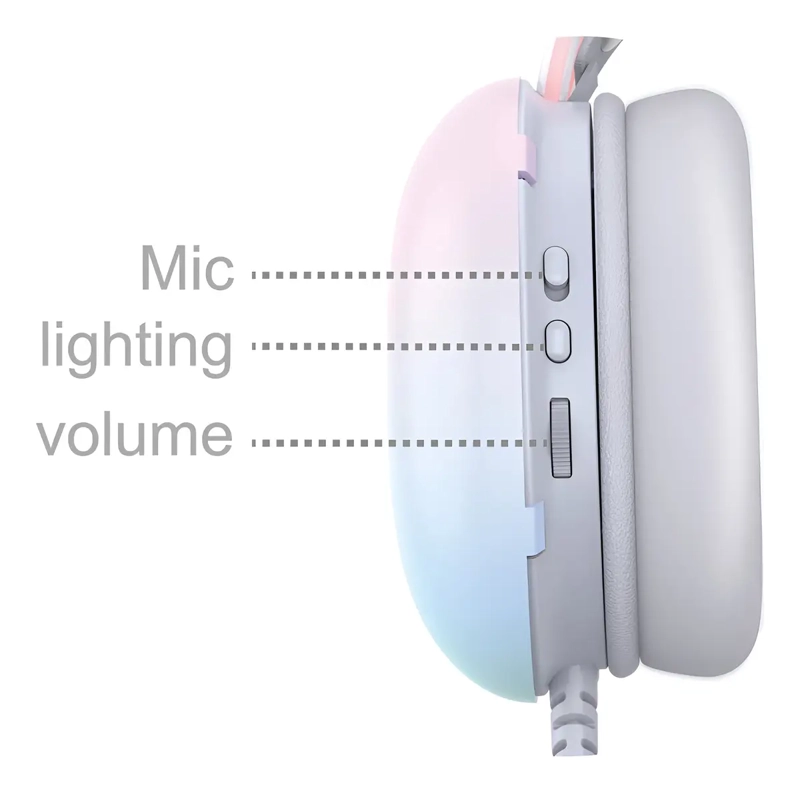 AUDIFONOS GAMER ONIKUMA X25 LED RGB PARA PC, XBOX, PS BLANCO - 3