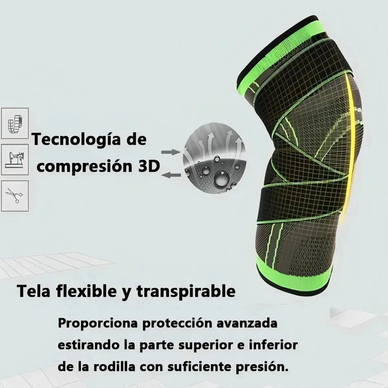 RODILLERA DEPORTIVA AJUSTABLE CON SOPORTE Y COMPRESION - 2