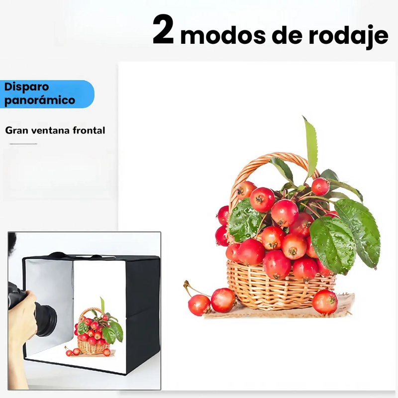 CAJA DE LUZ FOTOGRAFICO 40CM CON ARO LED PLEGABLE - 4