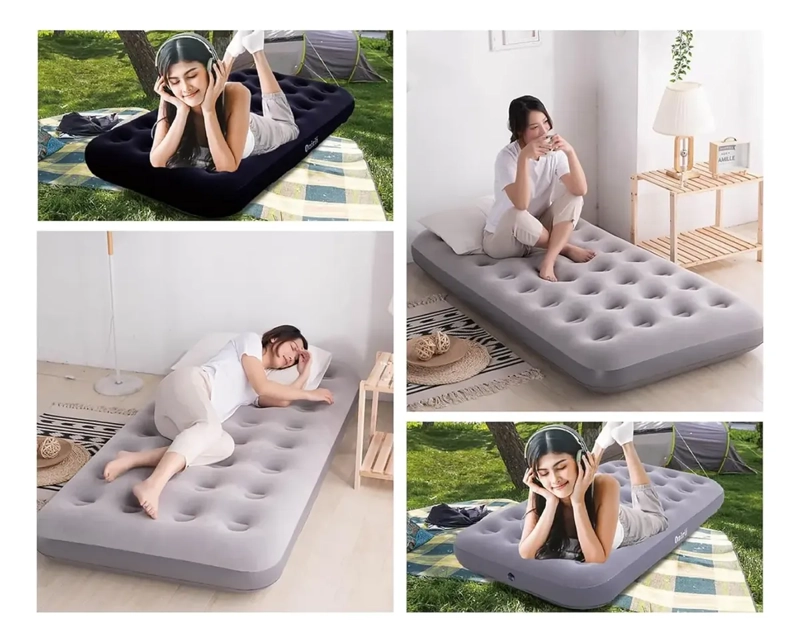 COLCHON INFLABLE 191X99X22CM INDIVIDUAL 1 PLAZA CAMPING - 5
