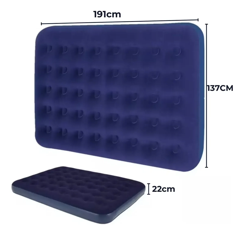 COLCHON INFLABLE MATRIMONIAL 2 PLAZAS 191X137X22CM CAMPING - 3