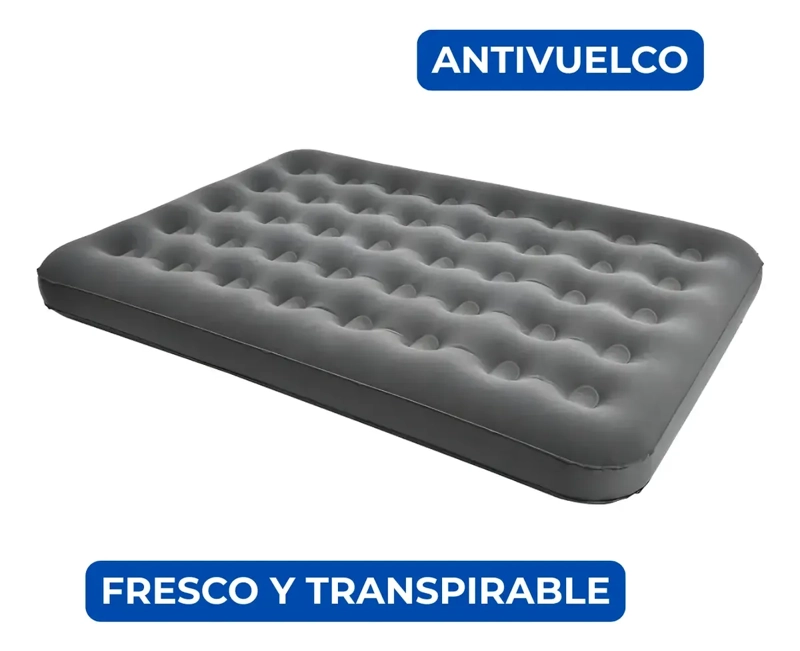 COLCHON INFLABLE MATRIMONIAL 2 PLAZAS 191X137X22CM CAMPING - 4