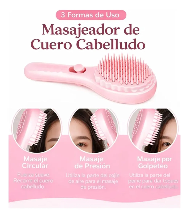 CEPILLO MASAJE CAPILAR ANTIFRIZZ ESTIMULANTE CUERO CABELLUDO - 3