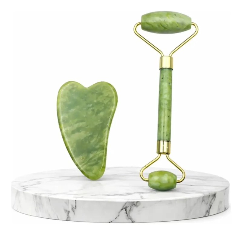 SET RODILLO FACIAL JADE + GUA SHA MASAJE REAFIRMANTE ROSTRO - 1