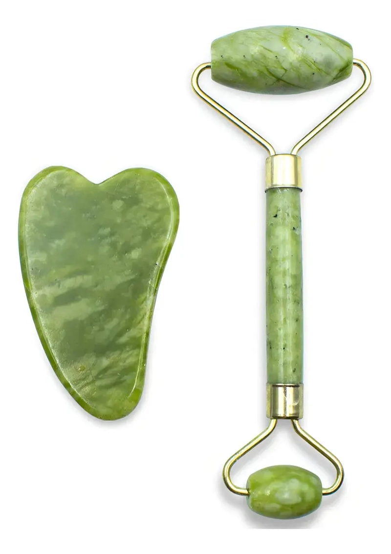 SET RODILLO FACIAL JADE + GUA SHA MASAJE REAFIRMANTE ROSTRO - 2