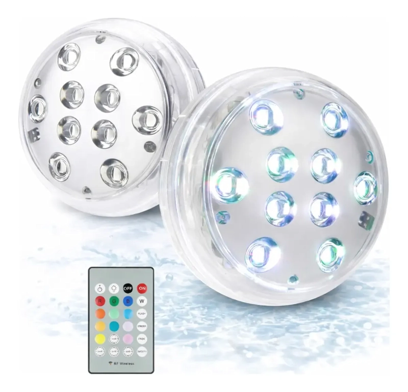LUZ LED SUMERGIBLE RGB CONTROL REMOTO PARA PISCINA PECERA - 1