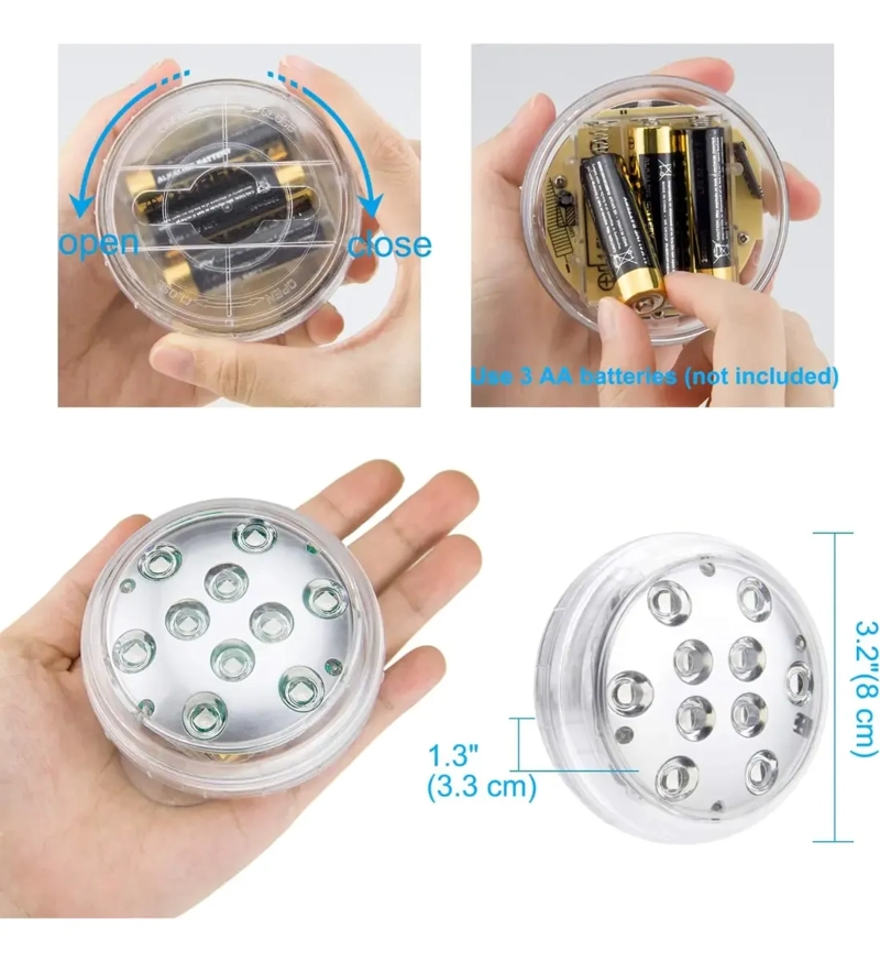LUZ LED SUMERGIBLE RGB CONTROL REMOTO PARA PISCINA PECERA - 2