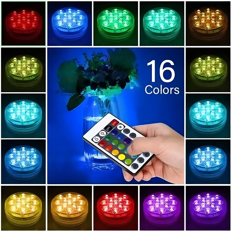 LUZ LED SUMERGIBLE RGB CONTROL REMOTO PARA PISCINA PECERA - 3