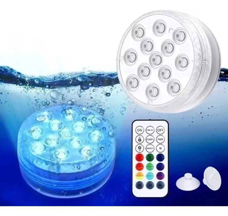 LUZ LED SUMERGIBLE RGB CONTROL REMOTO PARA PISCINA PECERA - 5