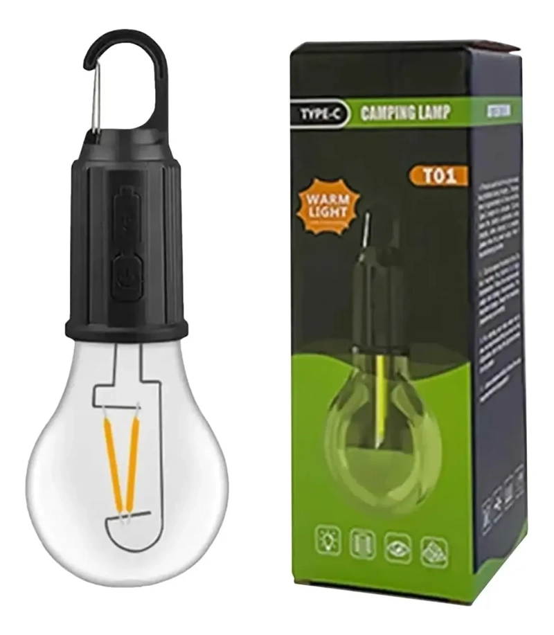 LAMPARA LED PORTATIL RECARGA SOLAR USB C LUZ CALIDA CAMPING - 1