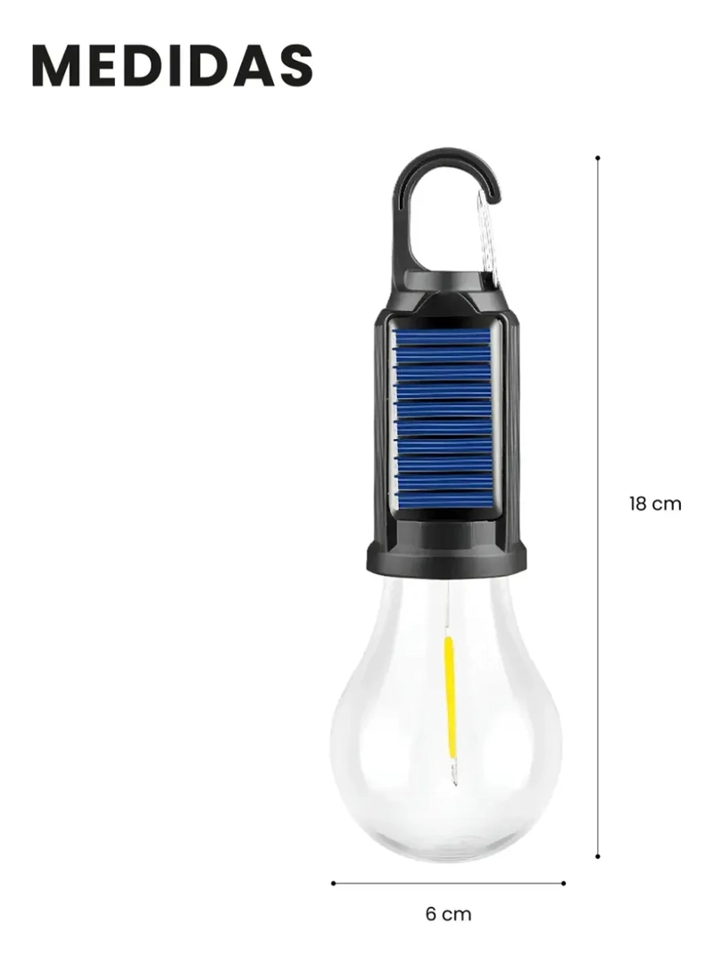 LAMPARA LED PORTATIL RECARGA SOLAR USB C LUZ CALIDA CAMPING - 2