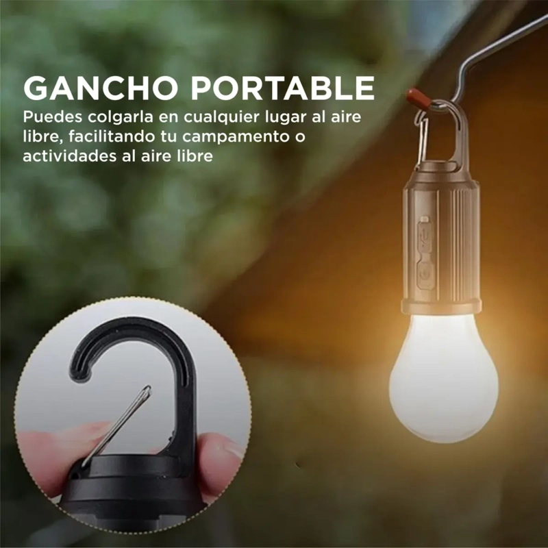 LAMPARA LED PORTATIL RECARGA SOLAR USB C LUZ CALIDA CAMPING - 5