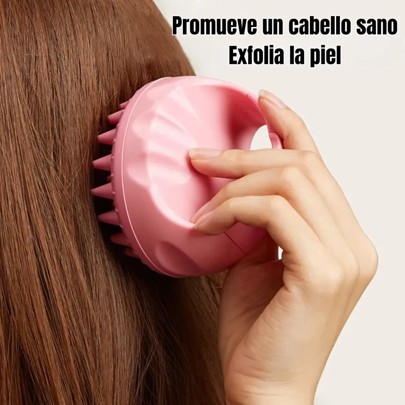 CEPILLO MASAJEADOR DE SILICONA PARA CUERO CABELLUDO Y LAVADO - 4