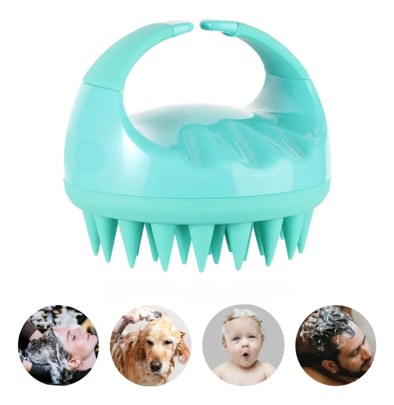 CEPILLO MASAJEADOR DE SILICONA PARA CUERO CABELLUDO Y LAVADO - 6