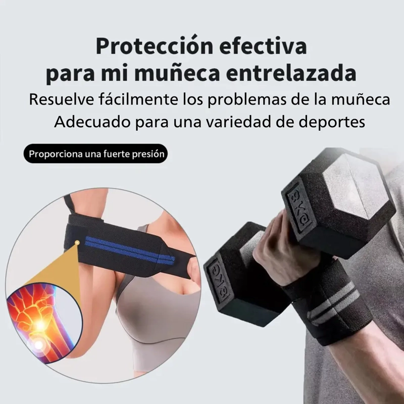 PAR DE MUÑEQUERAS DEPORTIVAS FITNESS PESAS Y LEVANTAMIENTO - 2