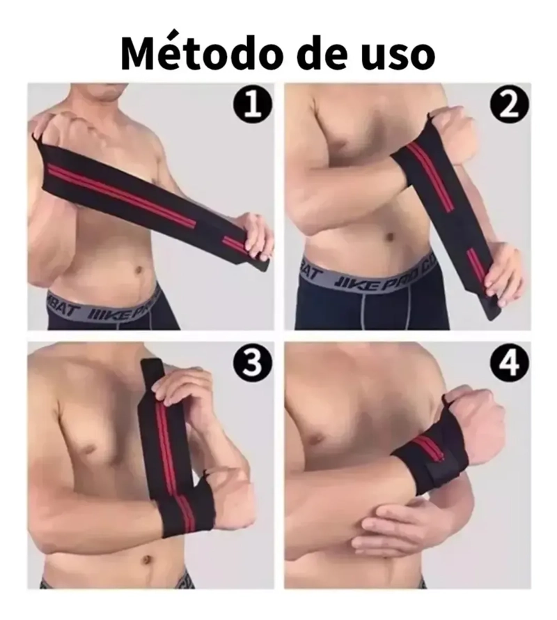 PAR DE MUÑEQUERAS DEPORTIVAS FITNESS PESAS Y LEVANTAMIENTO - 5