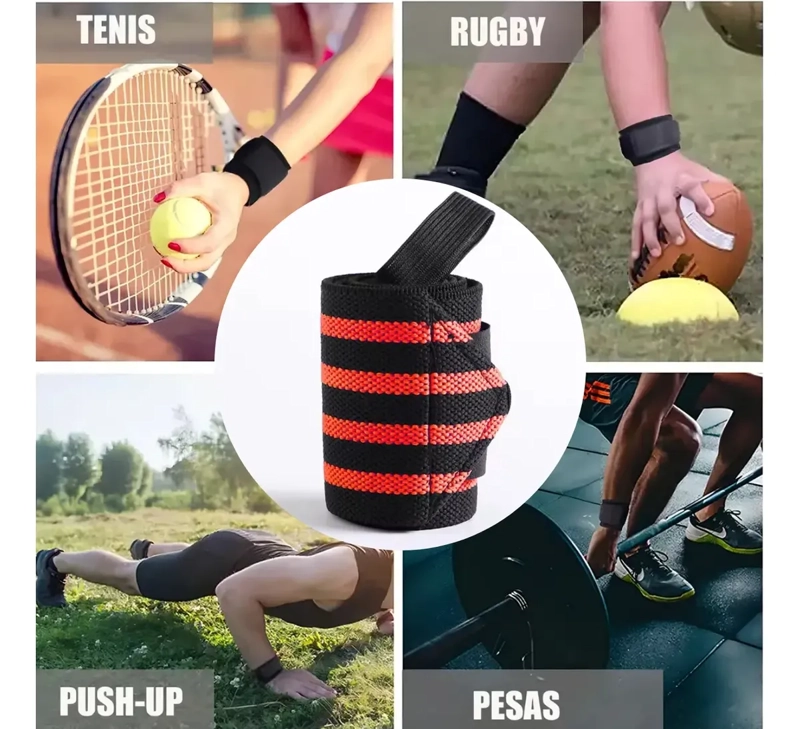 PAR DE MUÑEQUERAS DEPORTIVAS FITNESS PESAS Y LEVANTAMIENTO - 7