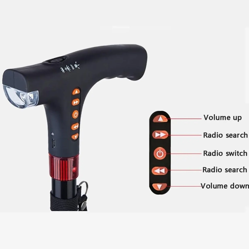 BASTON PARA ADULTO MAYOR CON RADIO FM Y LINTERNA INTEGRADA - 6