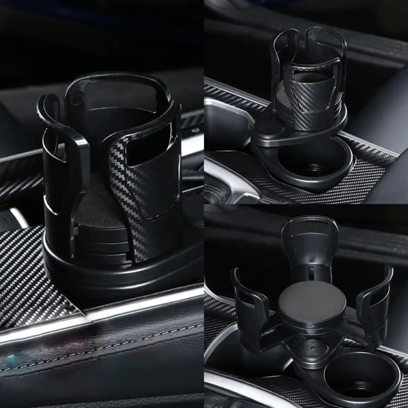 PORTAVASOS AUTO MULTIFUNCIONAL DOBLE AJUSTABLE ROTACION 360 - 5