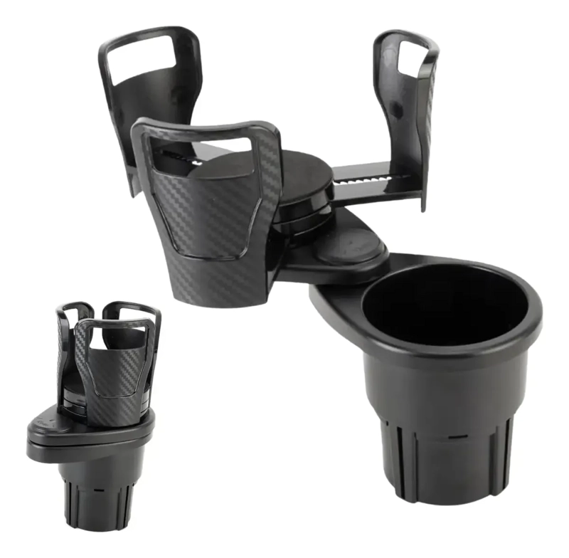 PORTAVASOS AUTO MULTIFUNCIONAL DOBLE AJUSTABLE ROTACION 360 - 7